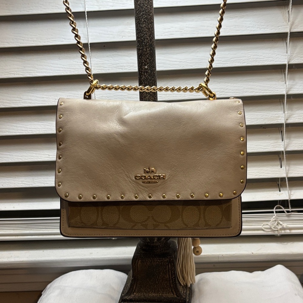Coach Cream and Brown Crossbody Bag - Picture 1 of 13